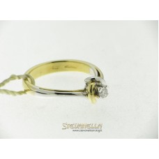 Salvini anello solitario oro giallo e bianco con diamante ct.0,11 ref. 80054093